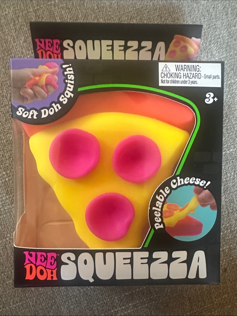 Squeezza Pizza Slice Squishy Toy - Yellow & Pink